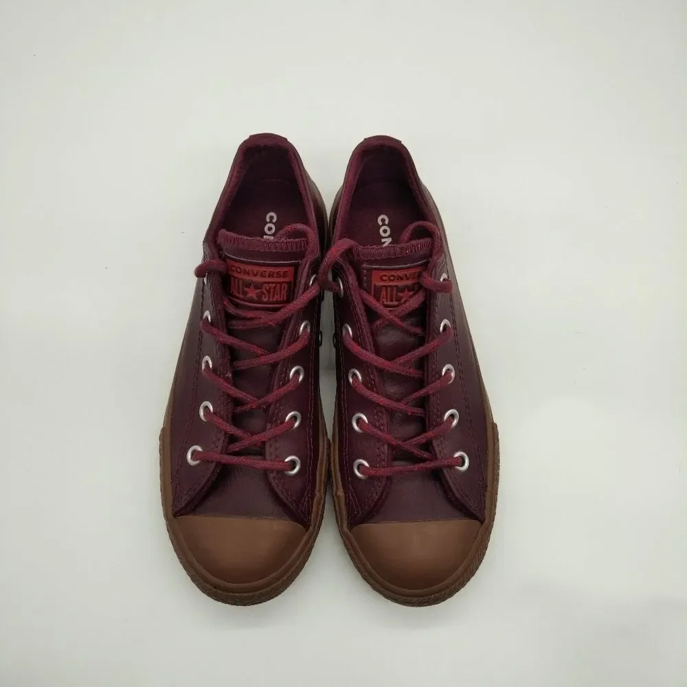 Converse Chuck Taylor All Star‎ Low Ox Red Sangria Gum Sneakers Youth Size 2